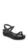Christian Louboutin Pyraclou 60 Studded Leather Platform Sandals In Black