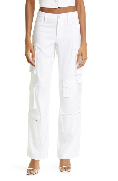 Alice And Olivia Luis Straight-leg Cargo Trousers In White
