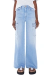 Mother The Undercover Cargo Sneak High Waist Wide Leg Jeans In Sun Kissed