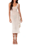 Edikted Nevea Open Back Knit Midi Dress In Cream