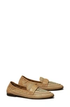 Tory Burch Woven Ballet Loafer In Ginger Shortbread/ Light Cream