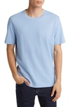 Hugo Boss Cotton-blend T-shirt With Bubble-jacquard Structure In Light Blue