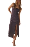 Free People City Cool Midi Slip Dress In Chocolate Merlot In Brown
