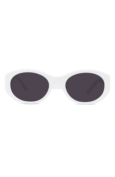 Givenchy Oval Acetate Sunglasses In White Smoke