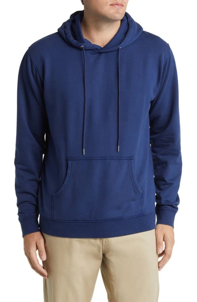Peter Millar Lava Wash Stretch Cotton And Modal-blend Jersey Hoodie In Blue