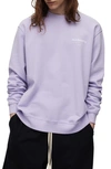 Allsaints Underground Crewneck Sweatshirt In Smokey Lilac
