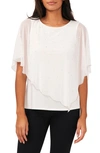 Chaus Rhinestone Overlay Top In Ivory