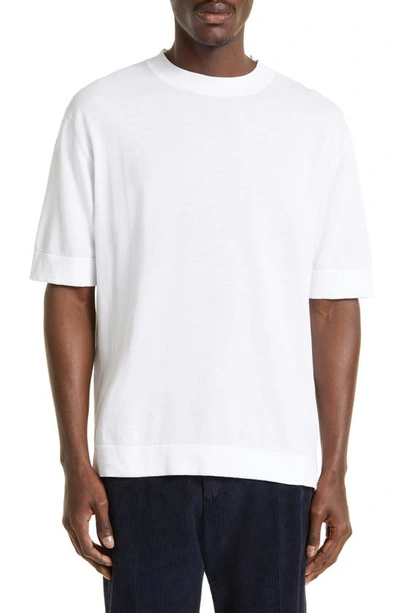 Thom Sweeney Cotton-crepe T-shirt In White