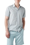 Rodd & Gunn Carrick Geo Print Short Sleeve Button-up Shirt In Sand/ Blue