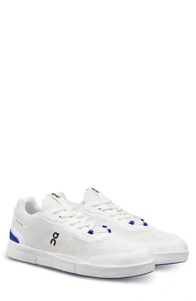 On Men's The Roger Spin Lace Up Sneakers In White/indigo