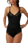 Free People Intimately Fp Wild Bunch Lace Bodysuit In Black