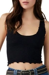 Free People Here For You Racerback Crop Camisole In Black