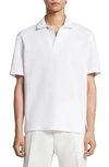 ZEGNA HONEYCOMB SHORT SLEEVE COTTON POLO