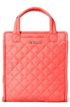 Mz Wallace Mini Box Quilted Nylon Tote Bag In Bright Red