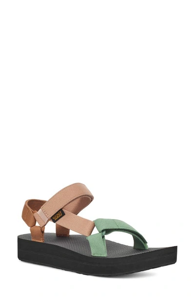 Teva Pink & Green Midform Universal Sandals In Clay Multi