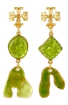 TORY BURCH ROXANNE DOUBLE DROP EARRINGS