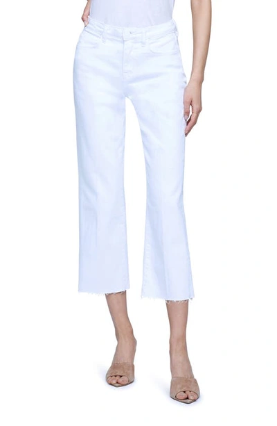 L Agence Wanda Crop Wide Leg Jeans In Blanc