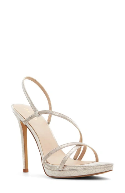 Aldo Resurge Snake Embossed Strappy Sandal In Other Pink