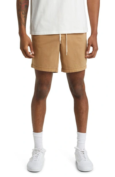Pacsun Reed Khaki Twill Volley Shorts In Tigers Eye