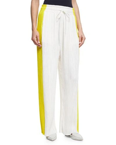 Haider Ackermann Pleated Colorblock Wide-leg Pants, Multi In Multicolour