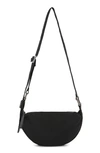 Allsaints Leather Half Moon Cross-body Bag In Black