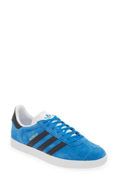 Adidas Originals Gazelle Trainer In Blue/ Black/ White