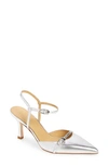 Aeyde Marianna Pointed Toe Pump In Silver