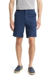 Berle Prime Poplin Flat Front Shorts In Navy