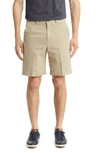 Berle Microfiber Flat Front Shorts In Tan