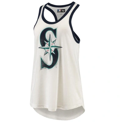 G-iii 4her By Carl Banks White Seattle Mariners Tater Racerback Tank Top