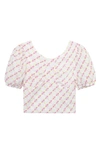HABITUAL KIDS' PUFF SLEEVE BRODERIE ANGLAISE COTTON TOP