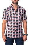 Maceoo Galileo Guilty Dog Regular Fit Short Sleeve Button-up Shirt In White