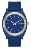 NIXON TIME TELLER OPP SILICONE STRAP WATCH, 39.5MM