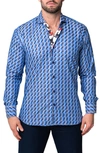 Maceoo Einstein Burn Blue Button-up Shirt In Blue