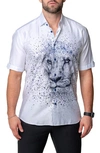 MACEOO GALILEO LIONDISSOLVE SHORT SLEEVE CONTEMPORARY FIT BUTTON-UP SHIRT