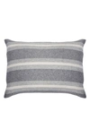 Pom Pom At Home Alpine Stripe Cotton Accent Pillow In Grey/ivory