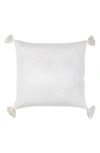 Pom Pom At Home Bianca Cotton Velvet Accent Pillow In White