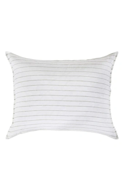 Pom Pom At Home Blake Stripe Linen Accent Pillow In White/natural