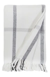 Pom Pom At Home Copenhagen Plaid Cotton Throw Blanket In White/grey