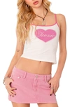 Edikted Iconic Crop Stretch Cotton Tank In White