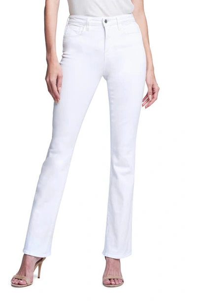 L Agence Oriana High-rise Straight-leg Jeans In Blanc