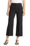 Theory Precision Ponte High-waist Wide-leg Trousers In Black