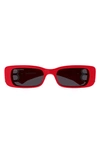 Balenciaga Dynasty Rectangle-frame Sunglasses In Red