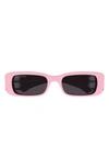 Balenciaga Dynasty Rectangle-frame Sunglasses In Pink