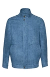 Cardinal Of Canada Bristol Linen Bomber Jacket In Lt Blue