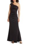 Eliza J Off The Shoulder Fit & Flare Gown In Black