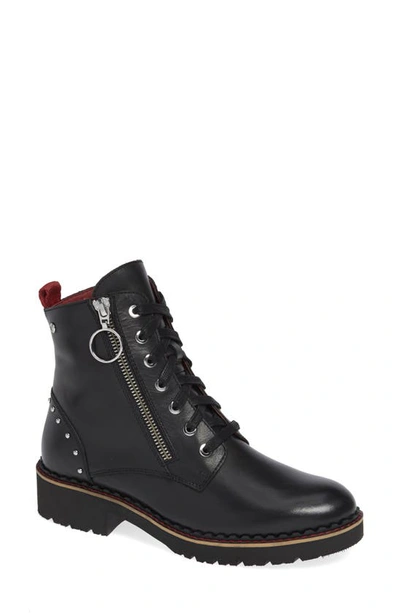 Pikolinos Vicar Leather Ankle Boots In Black Leather