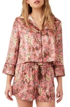 FREE PEOPLE PILLOW TALK SATIN SHORT CROP PAJAMAS