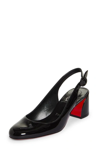 Christian Louboutin So Jane Patent Red Sole Slingback Pumps In Black