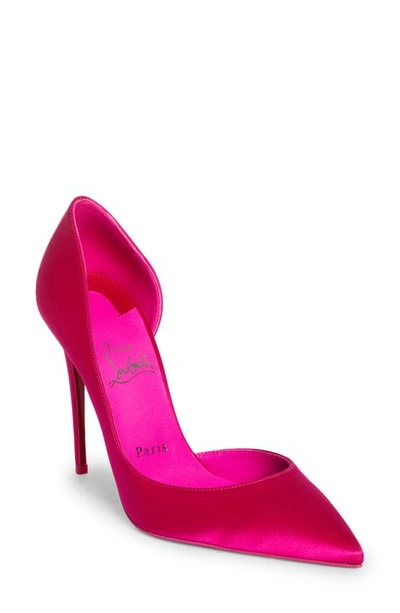 Christian Louboutin Iriza Pointed Toe Half D'orsay Pump In Pink